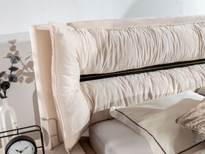 Miniaturka 12 - Zbliżenie na system podnoszenia materaca z tapicerowanym zagłówkiem