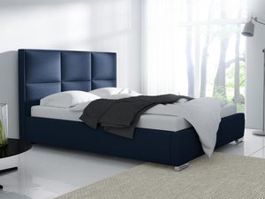 Miniaturka 3 - Granatowe łóżko do nowoczesnej sypialni z wysokim zagłówkiem