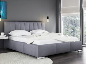 Miniaturka 2 - Jasnofioletowe łóżko tapicerowane z minimalistycznym wykończeniem