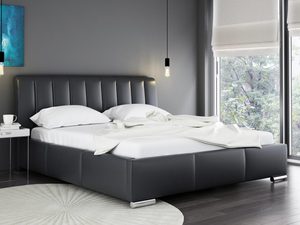 Miniaturka 4 - Łóżko w stylu nowoczesnym z grafitową tapicerką i prostymi liniami