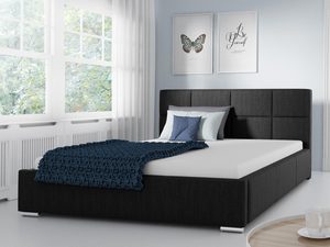 Miniaturka 9 - Łóżko w kolorze antracytu z dwiema ozdobnymi poduszkami