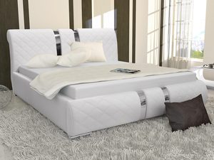 Miniaturka 4 - Tapicerowane łóżko z przeszyciami i dekoracyjną lamówką