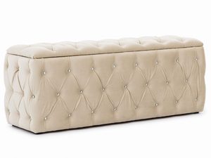 Miniaturka 5 - Elegancka pufa tapicerowana w beżowym kolorze z pikowanym wzorem
