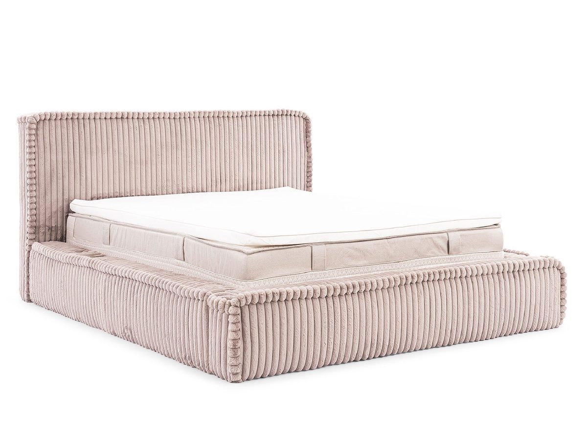 Luksusowe Łóżko z Prążkowaną Tapicerką HOODIE
