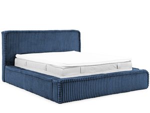 Miniaturka 7 - Granatowe łóżko tapicerowane z pikowaniem w stylu nowojorskim