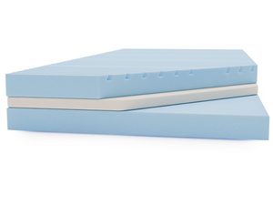 Miniaturka 1 - Piankowy materac z niebieską warstwą profilowaną i twardą podstawą