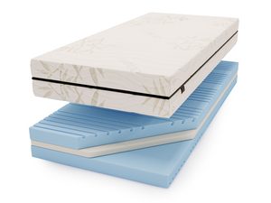 Miniaturka 2 - Materac nawierzchniowy beżowy z warstwą pianki do łóżek kontynentalnych