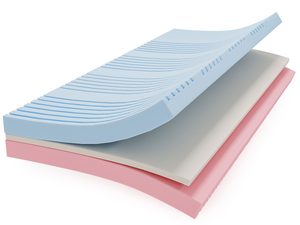 Miniaturka 4 - Trójwarstwowy materac z niebieską pianką i różową bazą