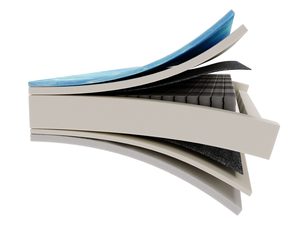 Miniaturka 4 - Przekrój nowoczesnego materaca z warstwami pianki i lateksu