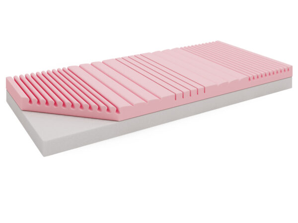 Materac piankowy z profilowaną warstwą i szarą podstawą