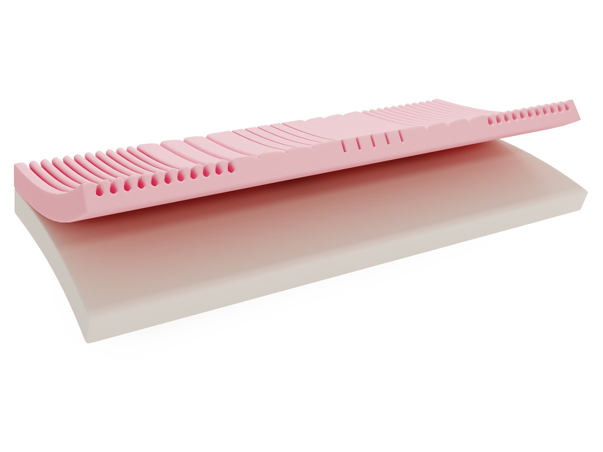 Materac piankowy profilowany z pokrowcem w jasnym kolorze