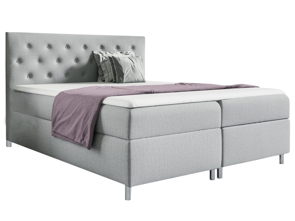 Kontynetalne Łóżko Silva Chromowanymi Nóżkami