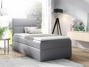 Miniaturka 1 - Szare łóżko z przeszyciami – neutralna, ponadczasowa forma.