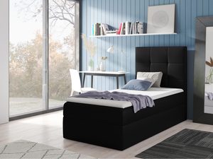 Miniaturka 4 - Czarne łóżko z wysokim zagłówkiem – dla młodzieży lub dorosłych.