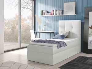 Miniaturka 5 - Białe łóżko z tym samym wzorem – styl uniwersalny, nowoczesny.