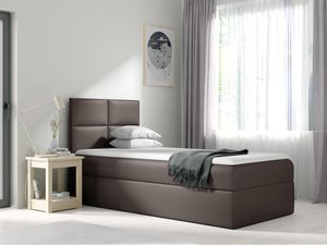 Miniaturka 7 - Brązowe łóżko w ciemniejszym kolorze minimalistyczne