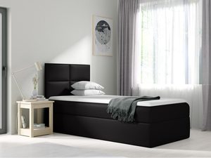 Miniaturka 3 - Czarne łóżko z niskim zagłówkiem – nowoczesny, surowy styl.