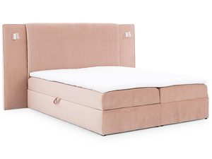 Miniaturka 2 - Ciemnoróżowe łóżko tapicerowane z otwieranym pojemnikiem na pościel