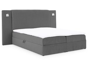 Miniaturka 8 - Łóżko tapicerowane w kolorze grafitowym z prostym zagłówkiem – nowoczesne łóżko do sypialni, idealne do loftowych wnętrz.