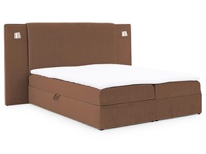 Miniaturka 9 - Łóżko tapicerowane w kolorze brązowym z prostym zagłówkiem – klasyczne łóżko do sypialni, idealne do tradycyjnych wnętrz.