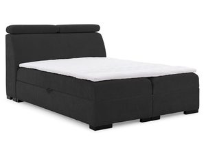 Miniaturka 2 - Łóżko tapicerowane w kolorze czarnym z prostym zagłówkiem – nowoczesne łóżko do sypialni, idealne do minimalistycznych wnętrz.