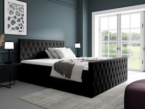 Miniaturka 5 - Łóżko tapicerowane w szarym kolorze z pikowanym zagłówkiem