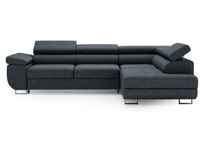 Miniaturka 2 - Grafitowa sofa narożna z funkcją relaksu i niskim profilem