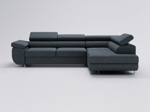 Miniaturka 27 - Grafitowa sofa narożna z modułowym układem i nowoczesnym designem