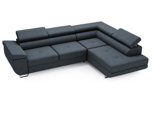 Miniaturka 10 - Grafitowa sofa narożna w kształcie litery U z niskimi oparciami