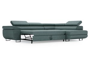 Miniaturka 14 - Miętowa sofa narożna z funkcją przechowywania i minimalistycznym designem