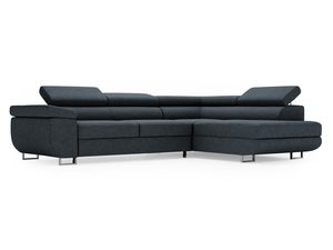 Miniaturka 6 - Granatowa sofa narożna z regulowanymi oparciami