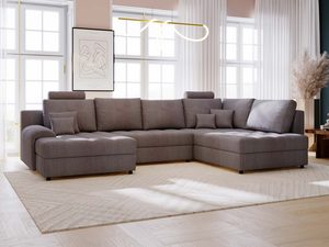 Miniaturka 47 - Grafitowy narożnik wypoczynkowy z prążkowaną fakturą