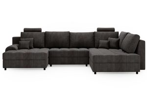 Miniaturka 3 - Grafitowy narożnik tapicerowany z siedziskiem w szachownicę