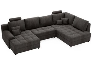 Miniaturka 16 - Ciemnobrązowy z grubą tapicerką i pojemnikiem