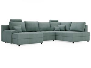 Miniaturka 11 - Zielony narożnik z funkcją przechowywania i miękkim oparciem