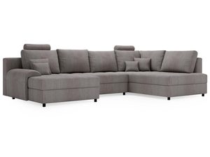 Miniaturka 10 - Szary narożnik w stylu nowoczesnym z grubym siedziskiem