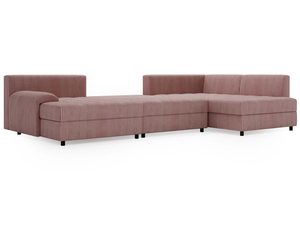 Miniaturka 26 - Różowy narożnik tapicerowany w stylu minimalistycznym