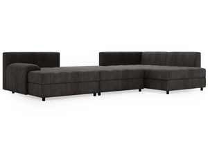 Miniaturka 23 - Ciemnobrązowy narożnik w kształcie L z poduchami