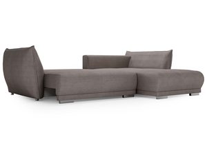 Miniaturka 18 - Narożnik szary z niskim oparciem i funkcją wypoczynku