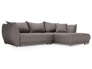 Miniaturka 10 - Ciemnoszary narożnik z miękkimi poduchami i wyraźnym oparciem