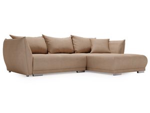 Miniaturka 9 - Beżowy narożnik z miękkimi poduchami i wyraźnym oparciem