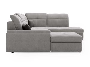 Miniaturka 13 - Narożnik szary z szerokim siedziskiem i prostym bokiem