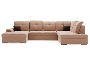 Miniaturka 2 - Narożnik cappuccino z zagłówkami i funkcją spania