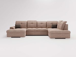 Miniaturka 35 - Narożnik cappuccino z szezlongiem i nowoczesną tapicerką