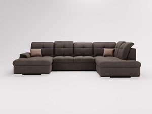 Miniaturka 36 - Narożnik ciemnobrązowy z funkcją relaksu i głębokim siedziskiem