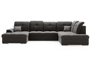 Miniaturka 3 - Narożnik grafitowy z tapicerką i segmentowym siedziskiem