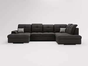 Miniaturka 37 - Narożnik antracytowy z miękkimi zagłówkami i poduchami