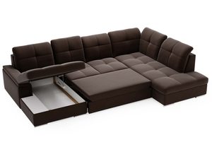 Miniaturka 24 - Narożnik brązowy z pojemnikiem i zaokrąglonym bokiem