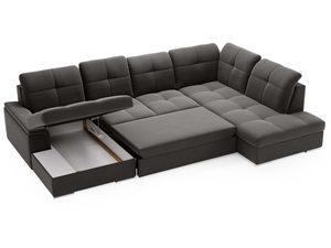 Miniaturka 23 - Narożnik grafitowy z wysuwanym siedziskiem i funkcją spania