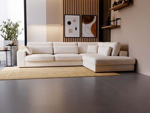 Miniaturka 24 - Narożnik ecru w eleganckiej aranżacji z dekoracjami ściennymi